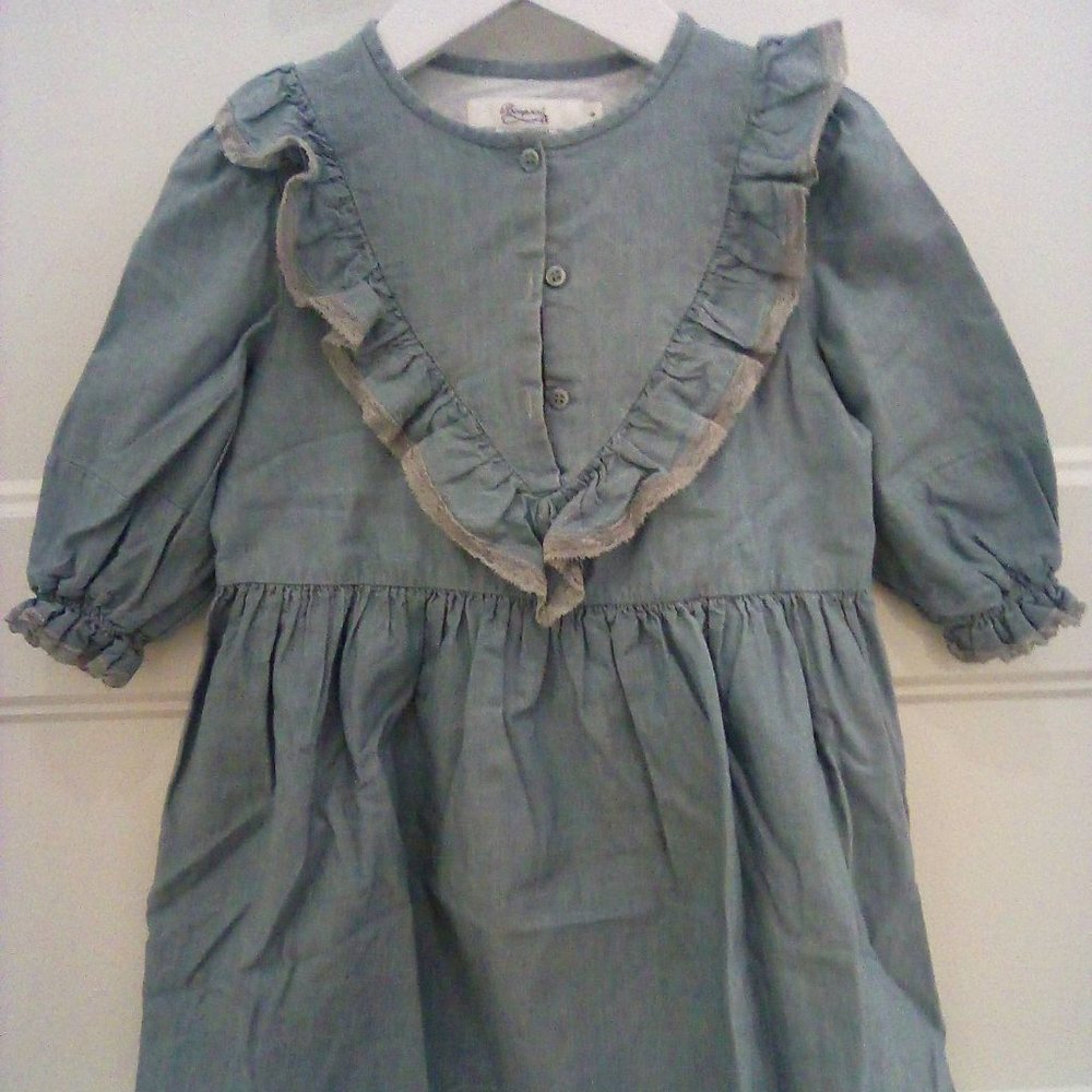 Bonpoint Blue Ruffle Dress